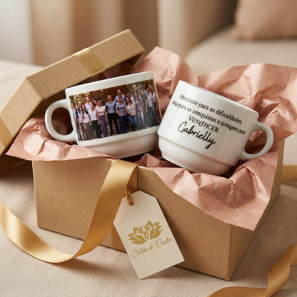 Caneca Porcelana Personalizada com Foto | Aniversário