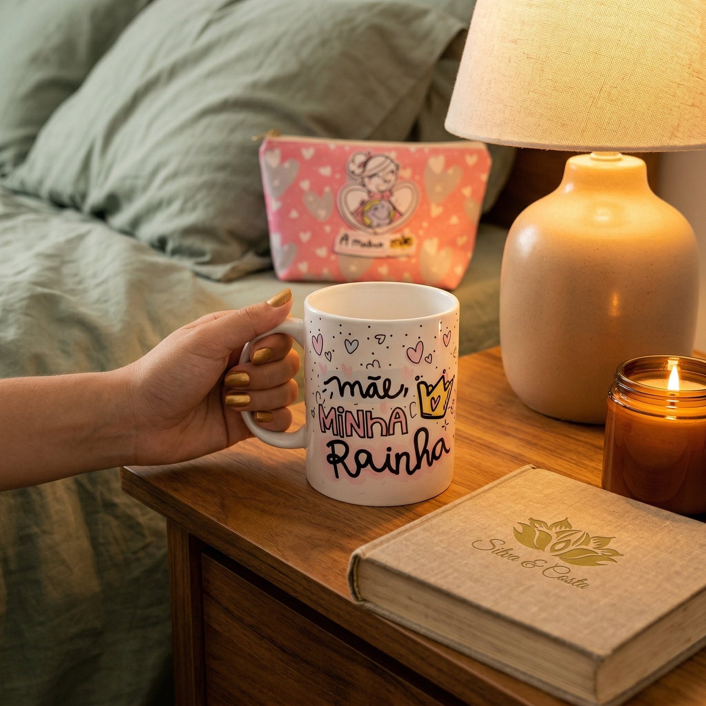 Caneca de Porcelana Personalizada Mãe | Com Nome