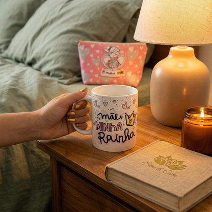 Caneca de Porcelana Personalizada Mãe | Com Nome