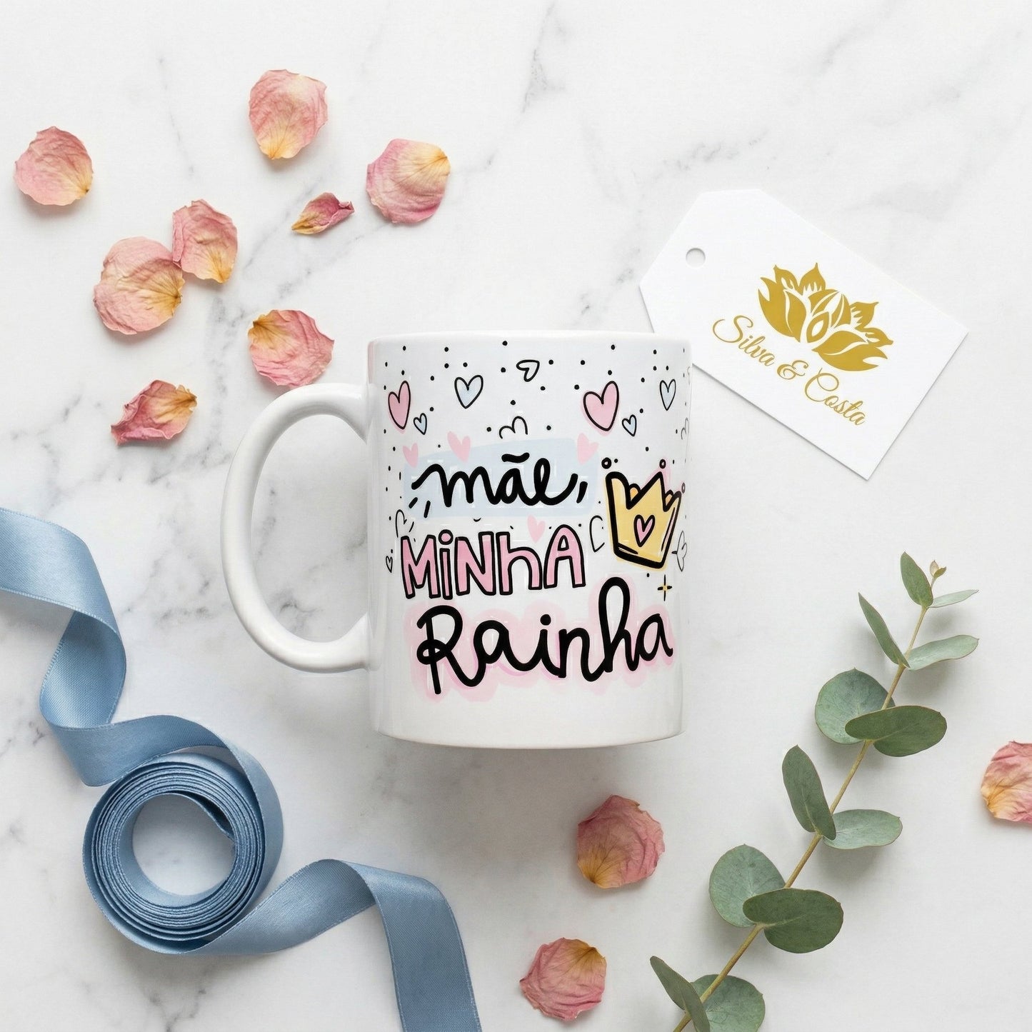 Caneca de Porcelana Personalizada Mãe | Com Nome