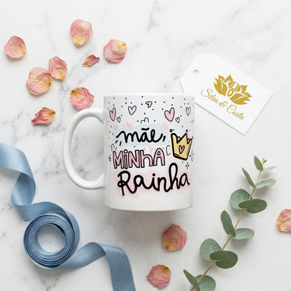 Caneca de Porcelana Personalizada Mãe | Com Nome