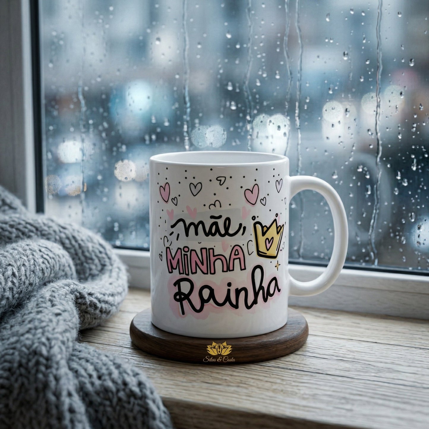 Caneca de Porcelana Personalizada Mãe | Com Nome