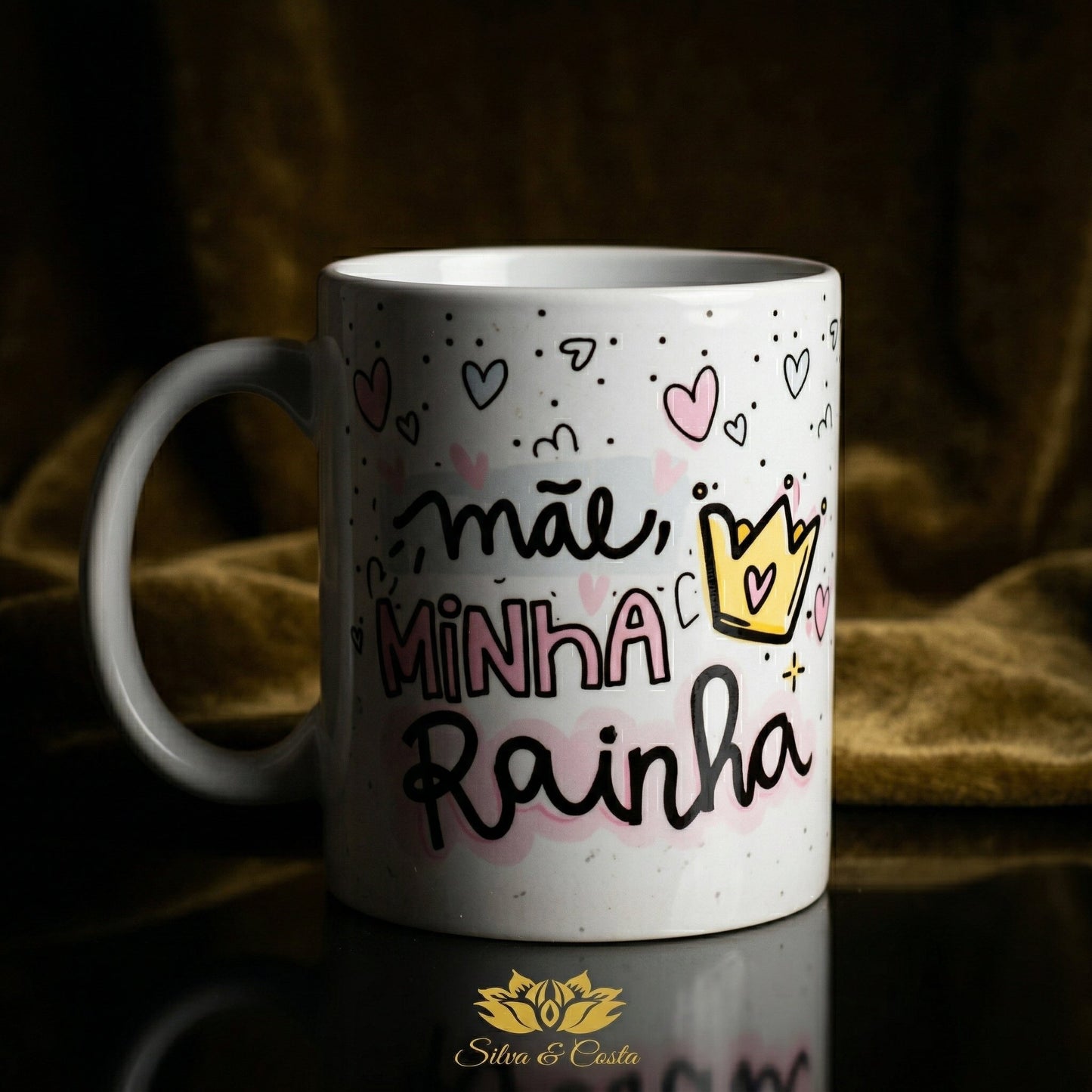 Caneca de Porcelana Personalizada Mãe | Com Nome