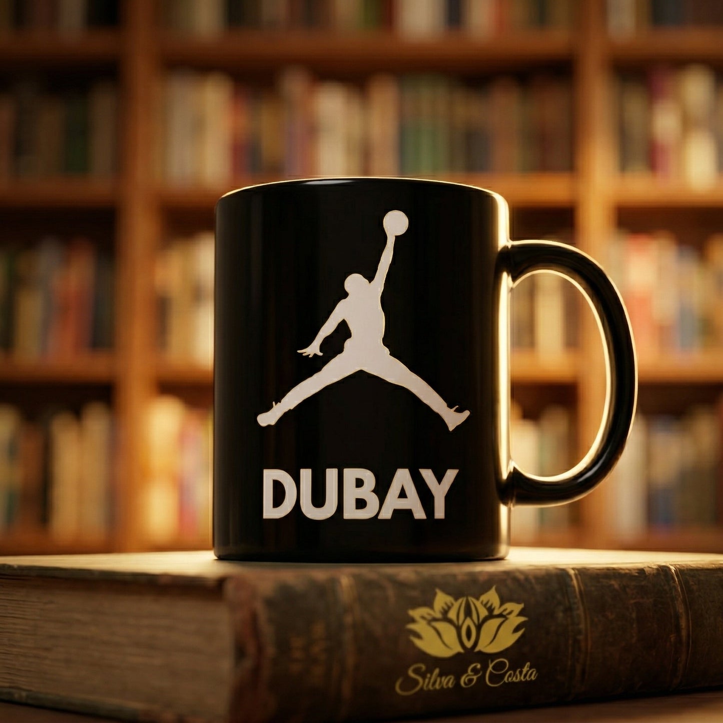 Caneca Preta Personalizada Basquete | Com Foto e Nome