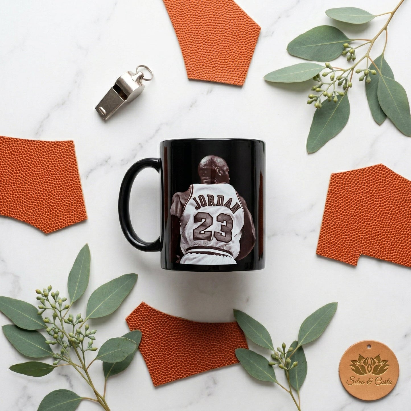 Caneca Preta Personalizada com Foto | Presente Basquete