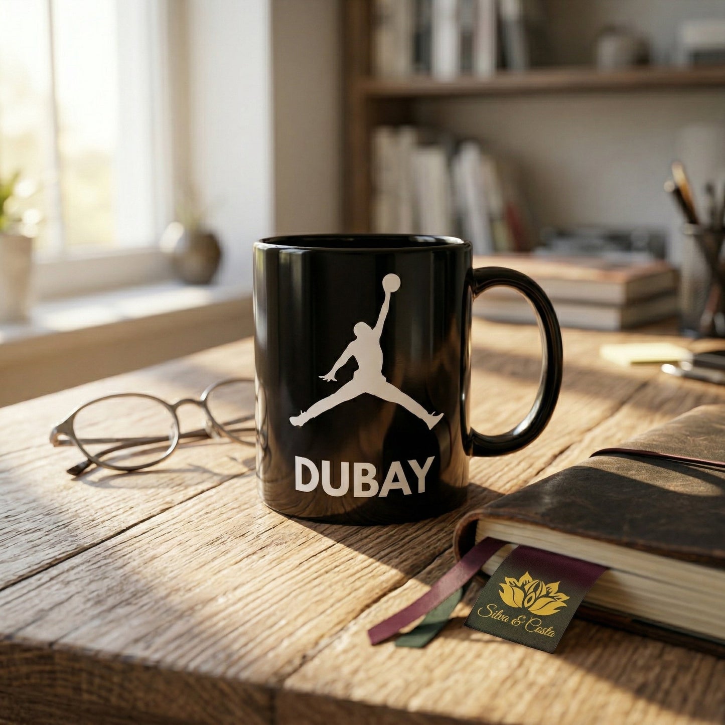 Caneca Preta Personalizada Basquete | Com Foto e Nome