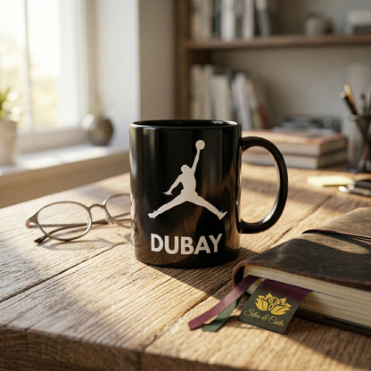 Caneca Preta Personalizada Basquete | Com Foto e Nome