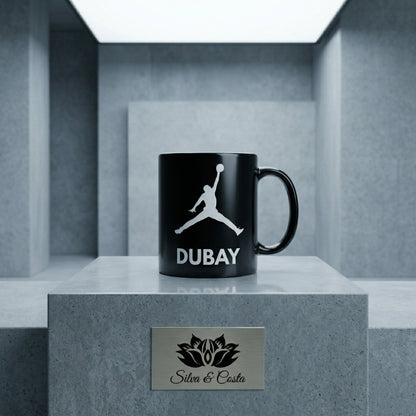 Caneca Preta Personalizada Basquete | Com Foto e Nome
