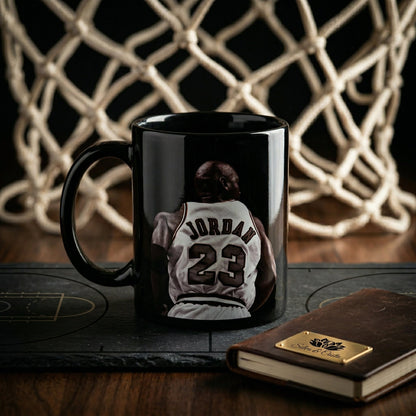 Caneca Preta Personalizada com Foto | Presente Basquete