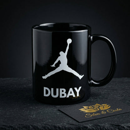 Caneca Preta Personalizada Basquete | Com Foto e Nome