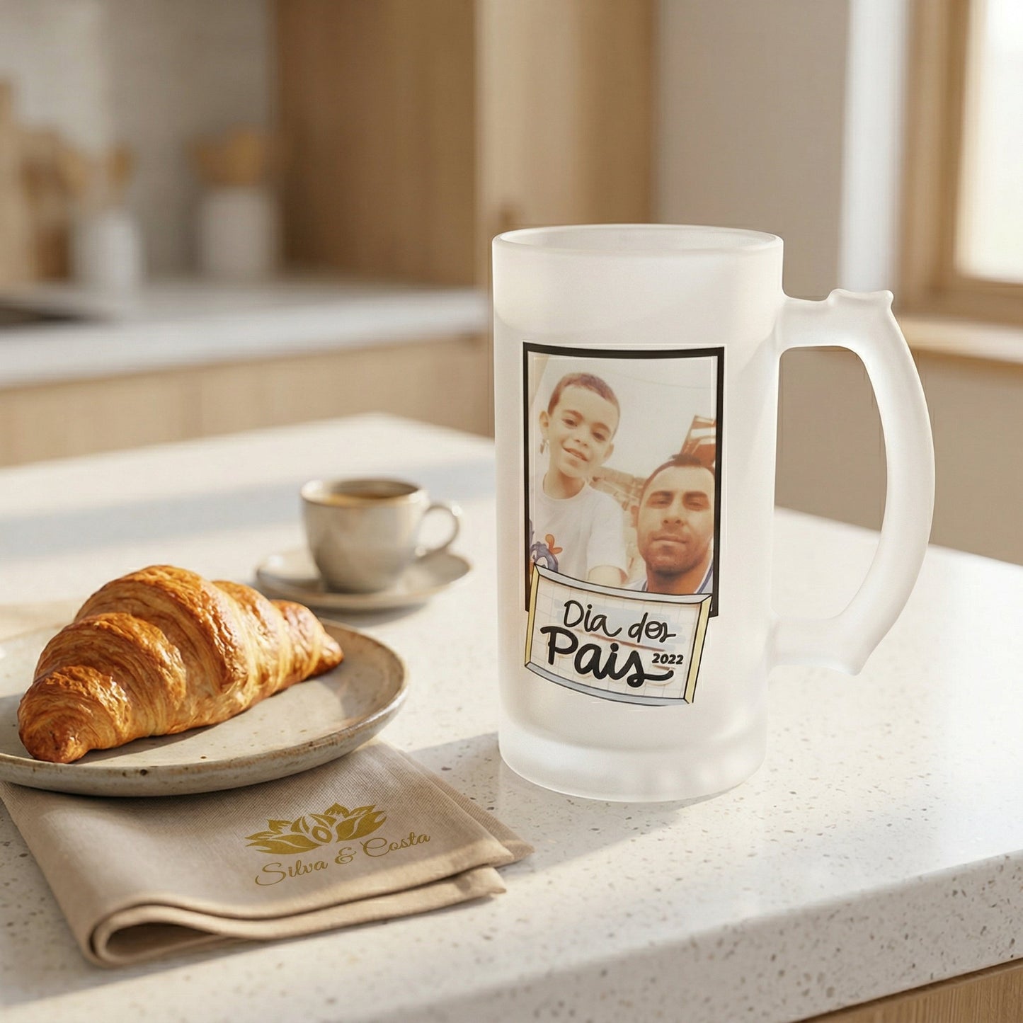 Caneca Vidro Jateado Personalizada c/ Foto | Presente