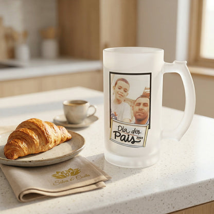 Caneca Vidro Jateado Personalizada c/ Foto | Presente