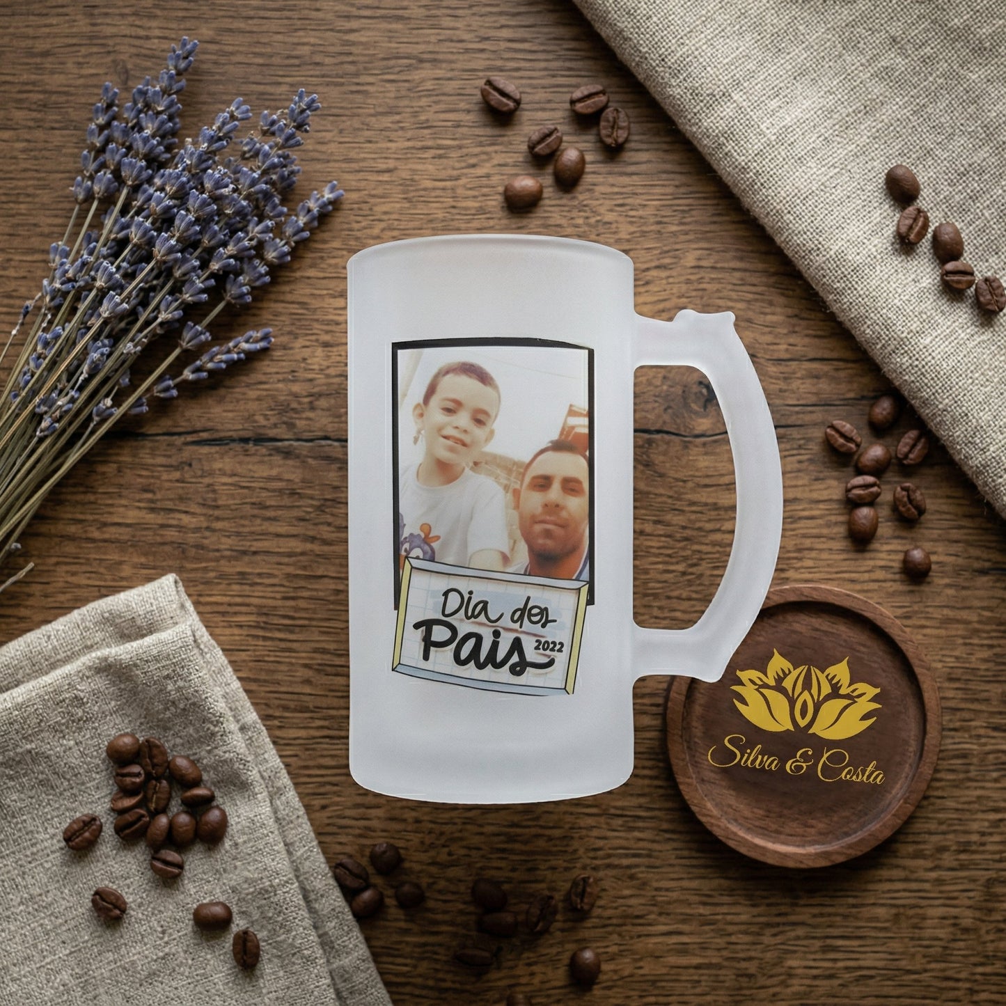 Caneca Vidro Jateado Personalizada c/ Foto | Presente