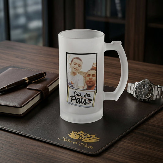 Caneca Vidro Jateado Personalizada c/ Foto | Presente