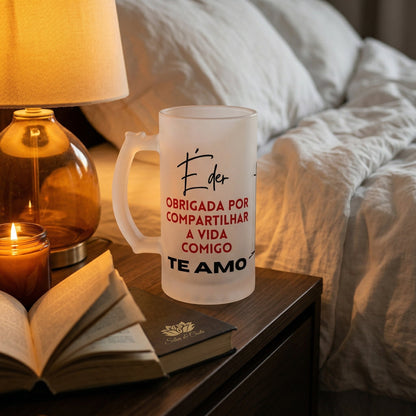 Caneca Vidro Jateado Personalizada com Foto | Presente