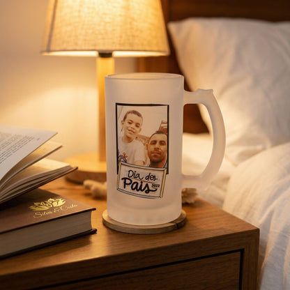 Caneca Vidro Jateado Personalizada c/ Foto | Presente
