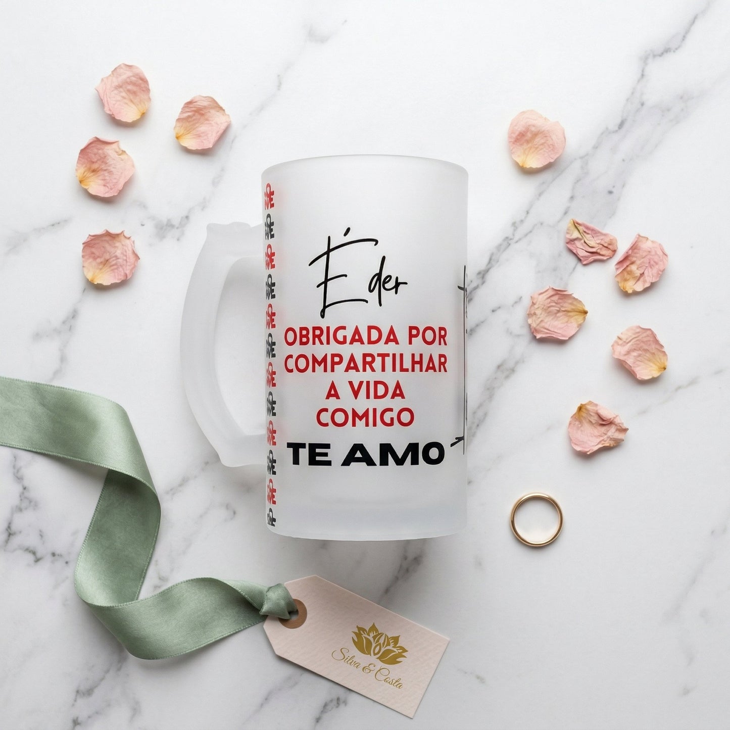 Caneca Vidro Jateado Personalizada com Foto | Presente