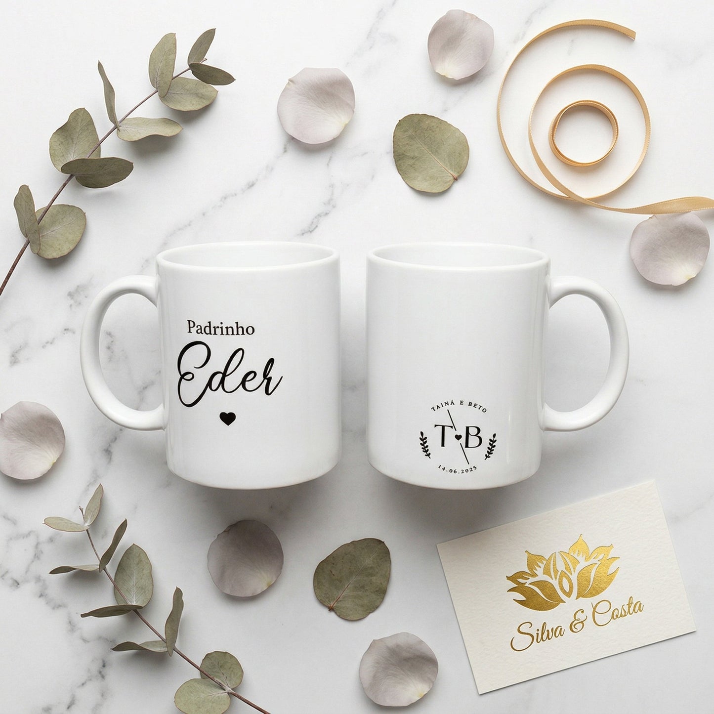 Conjunto Canecas Cerâmica Personalizadas | Padrinhos