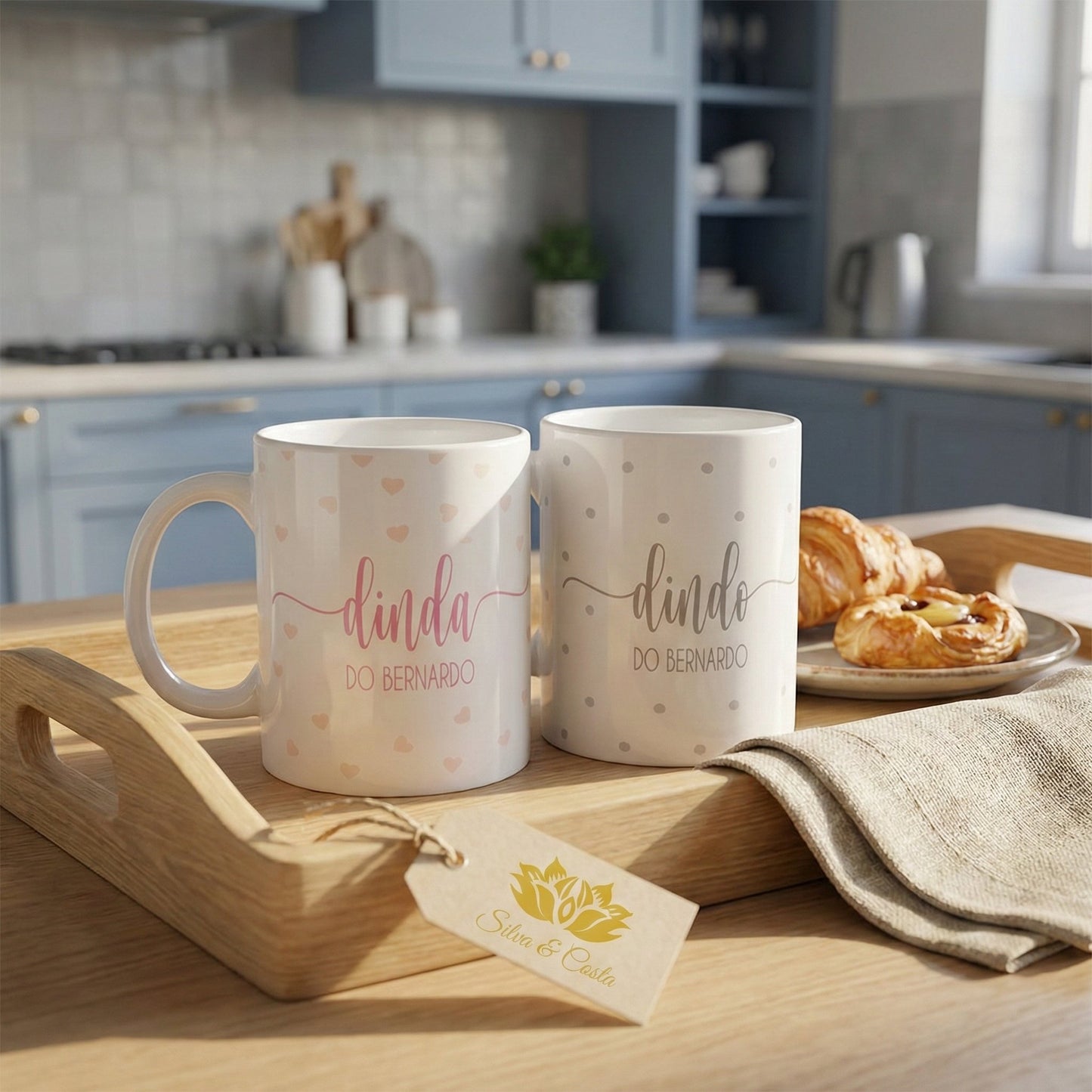 Kit Caneca Personalizada com Nome — Dindo e Dinda Padrinhos (2un)