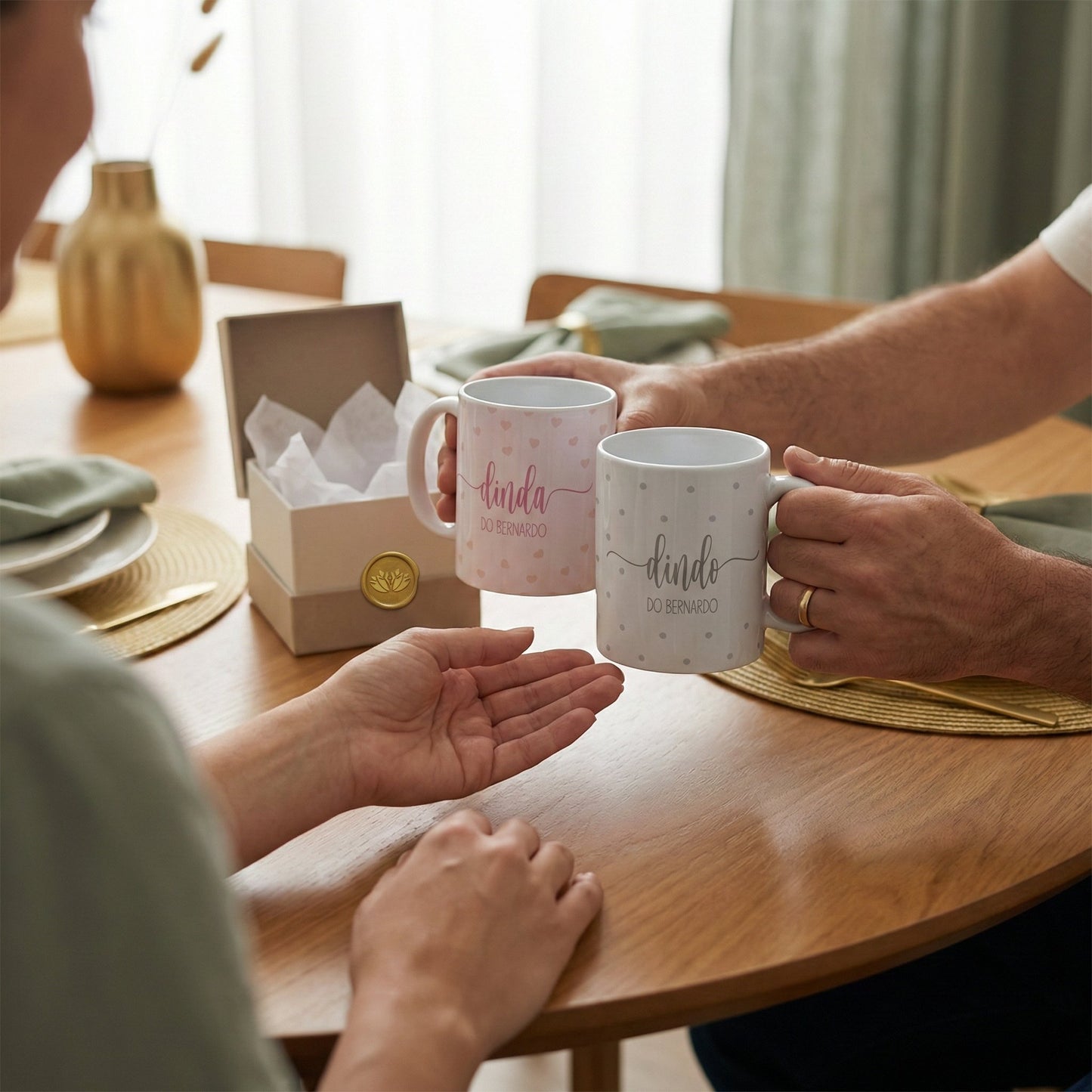Kit Caneca Personalizada com Nome — Dindo e Dinda Padrinhos (2un)