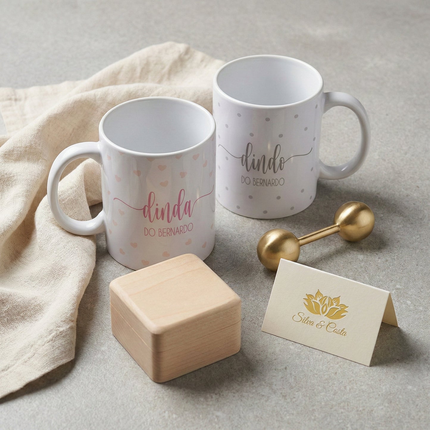 Kit Caneca Personalizada com Nome — Dindo e Dinda Padrinhos (2un)
