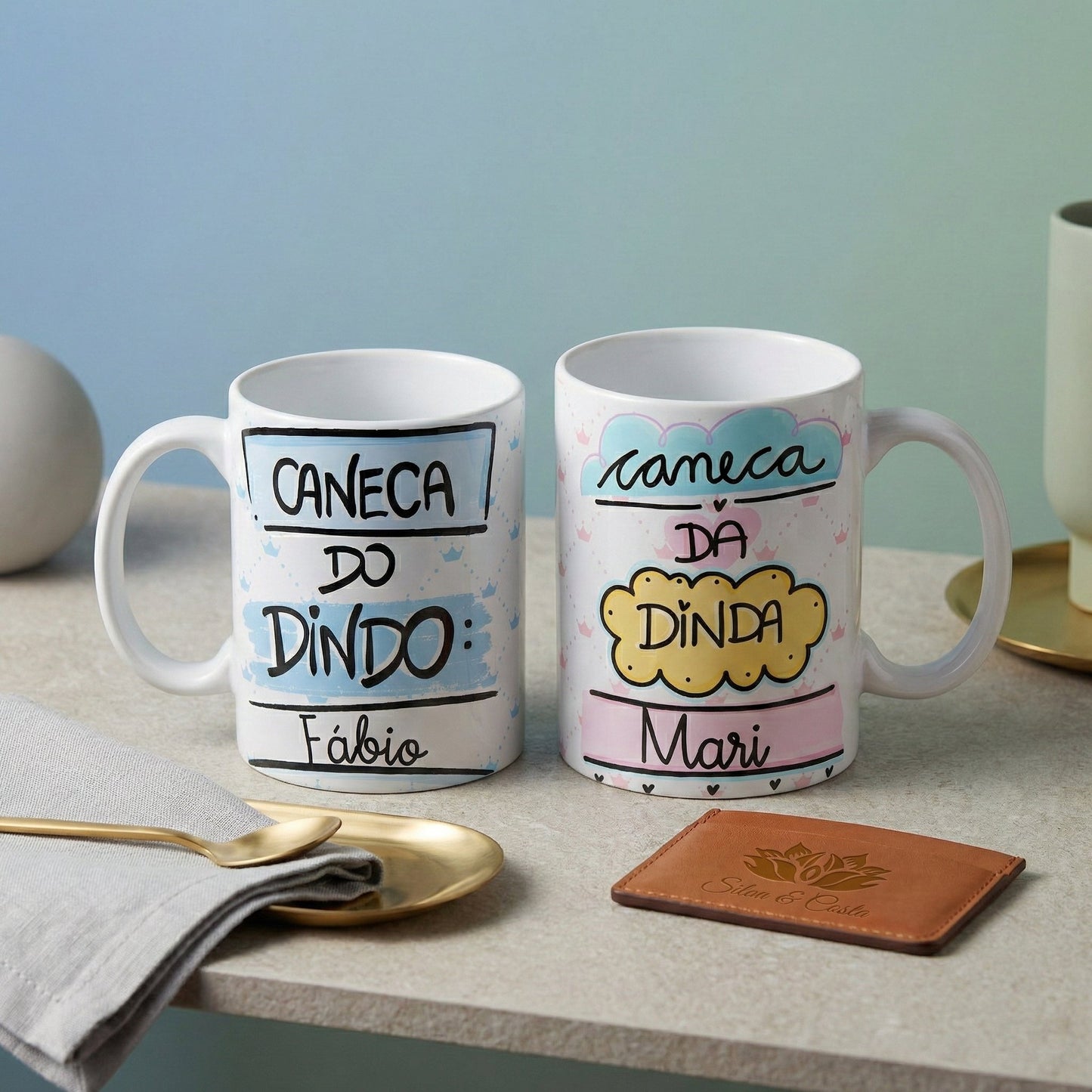 Avaliação de cliente - Kit Caneca Personalizada com Nome — Padrinhos Dindo e Dinda (2 un)