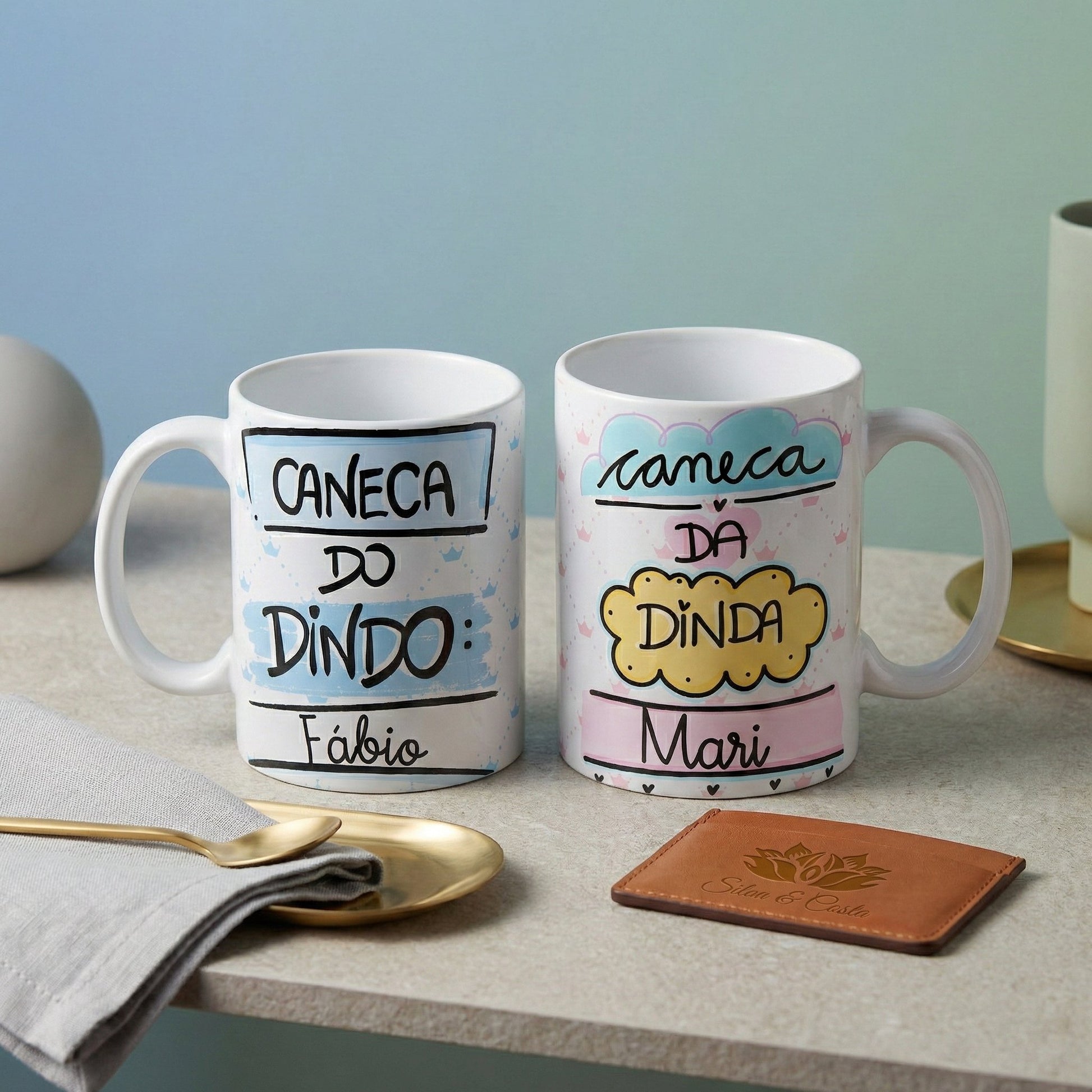 Avaliação de cliente - Kit Caneca Personalizada com Nome — Padrinhos Dindo e Dinda (2 un)