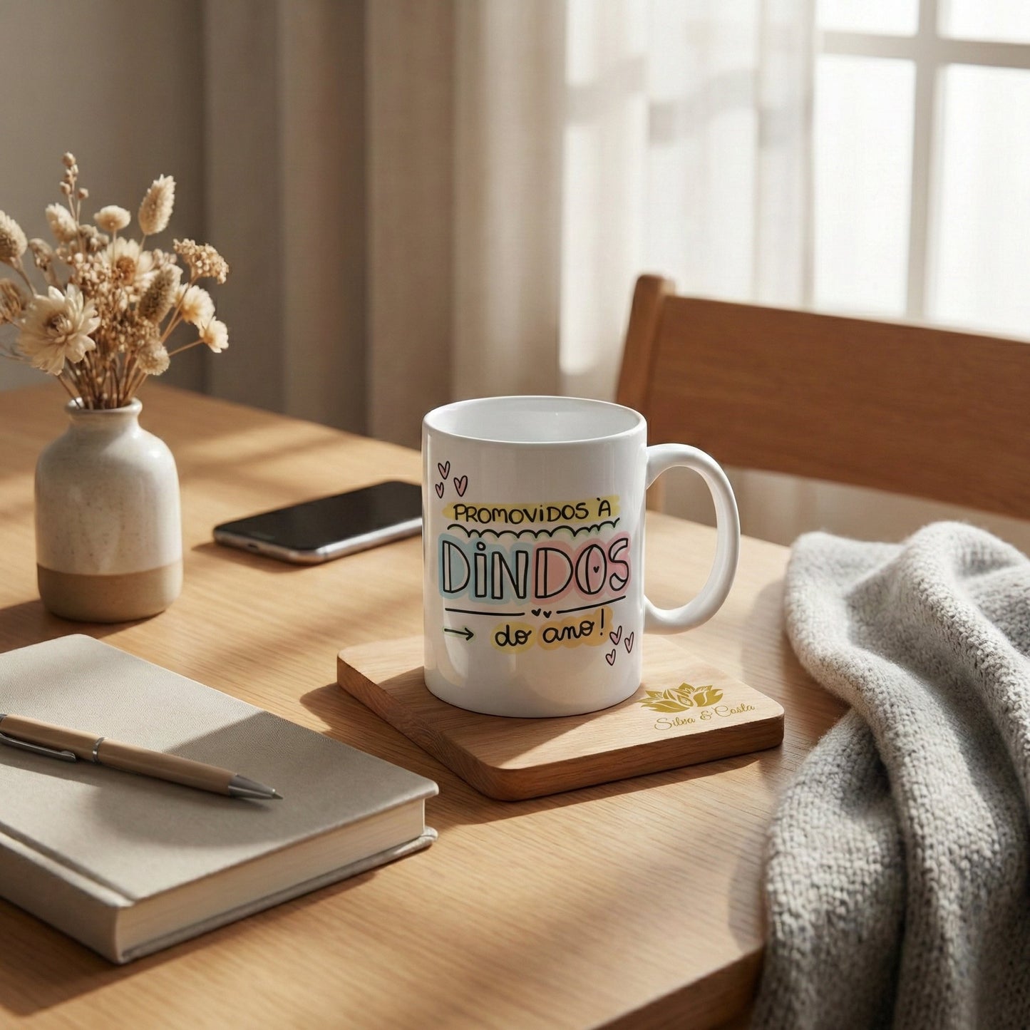 Kit Caneca Personalizada com Nome — Padrinhos Dindo e Dinda (2 un)