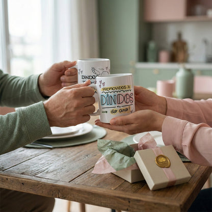 Kit Caneca Personalizada com Nome — Padrinhos Dindo e Dinda (2 un)