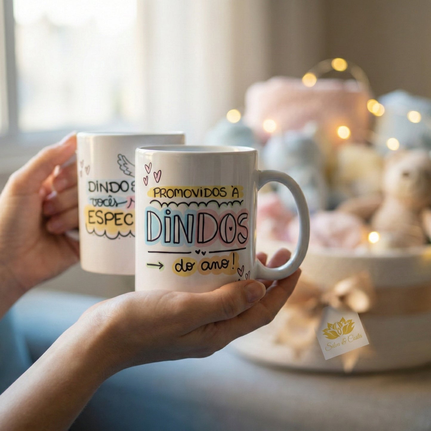 Kit Caneca Personalizada com Nome — Padrinhos Dindo e Dinda (2 un)