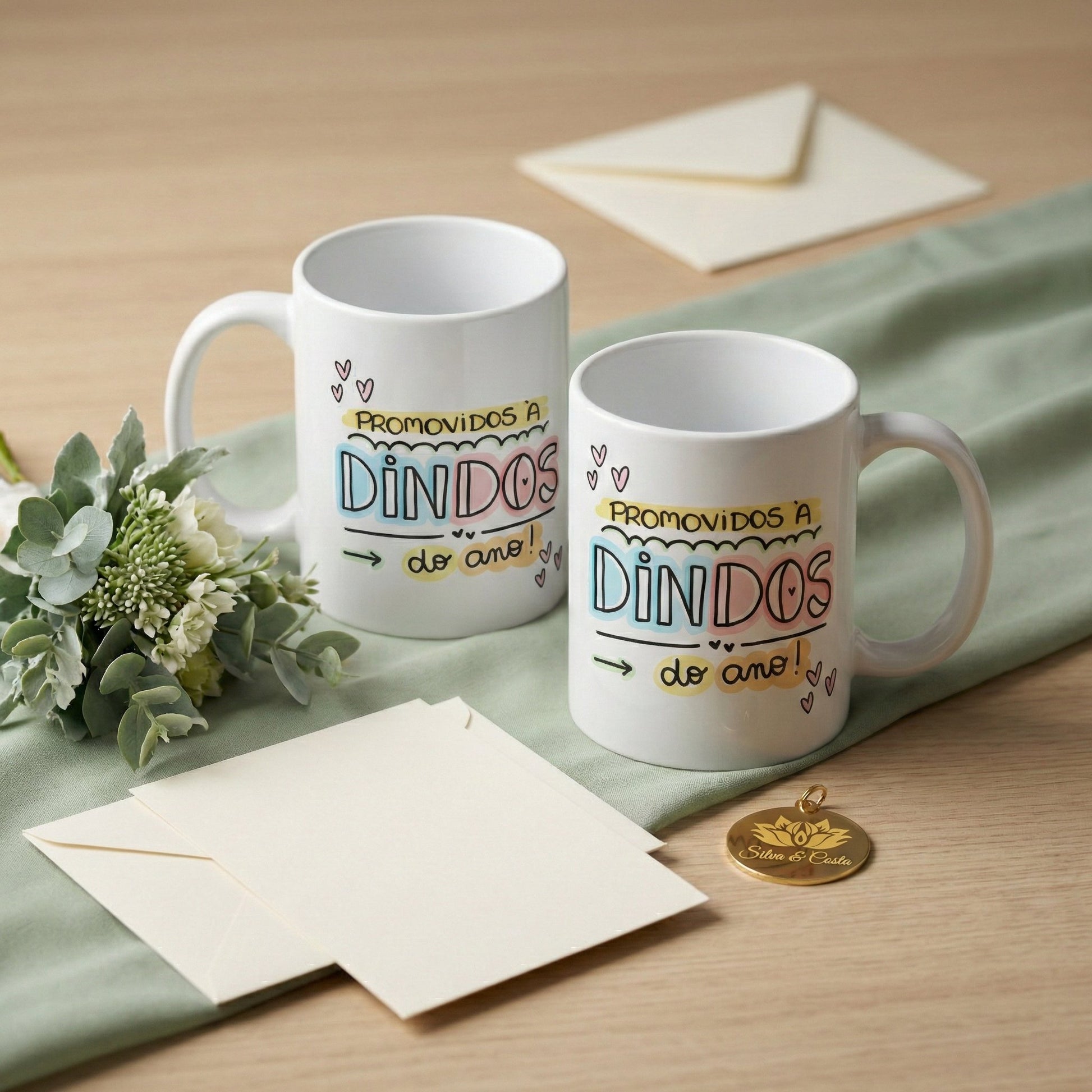 Avaliação de cliente - Kit Caneca Personalizada com Nome — Padrinhos Dindo e Dinda (2 un)
