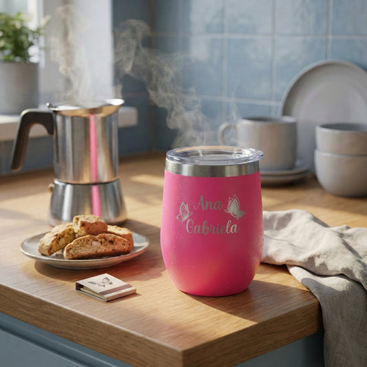 Copo Cuia Térmico Personalizado com Nome — Presente para Amantes de Café