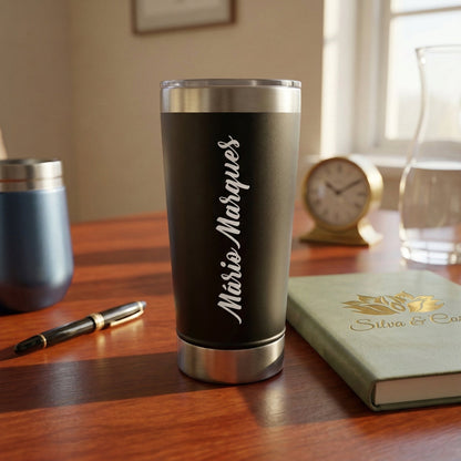 Copo Stanley Térmico Preto Personalizado com Nome em Escrita Vertical | Presente
