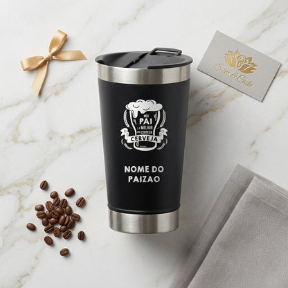 Copo térmico estilo Stanley personalizado com nome | Presente Dia dos Pais