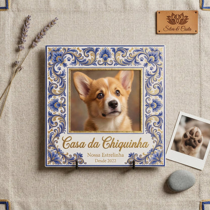 Azulejo Personalizado 20x20cm com Foto do Pet | Presente para Donos