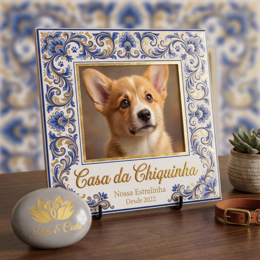 Azulejo Personalizado 20x20cm com Foto do Pet | Presente para Donos