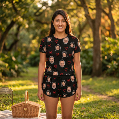 Conjunto Feminino Personalizado com Foto | Presente com Corações