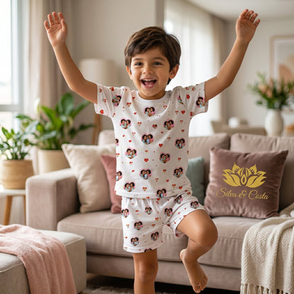 Pijama Infantil Masculino Personalizado com Foto