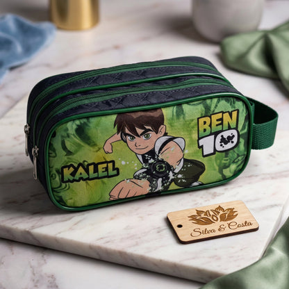Estojo personalizado com nome e 3 divisórias | Presente infantil