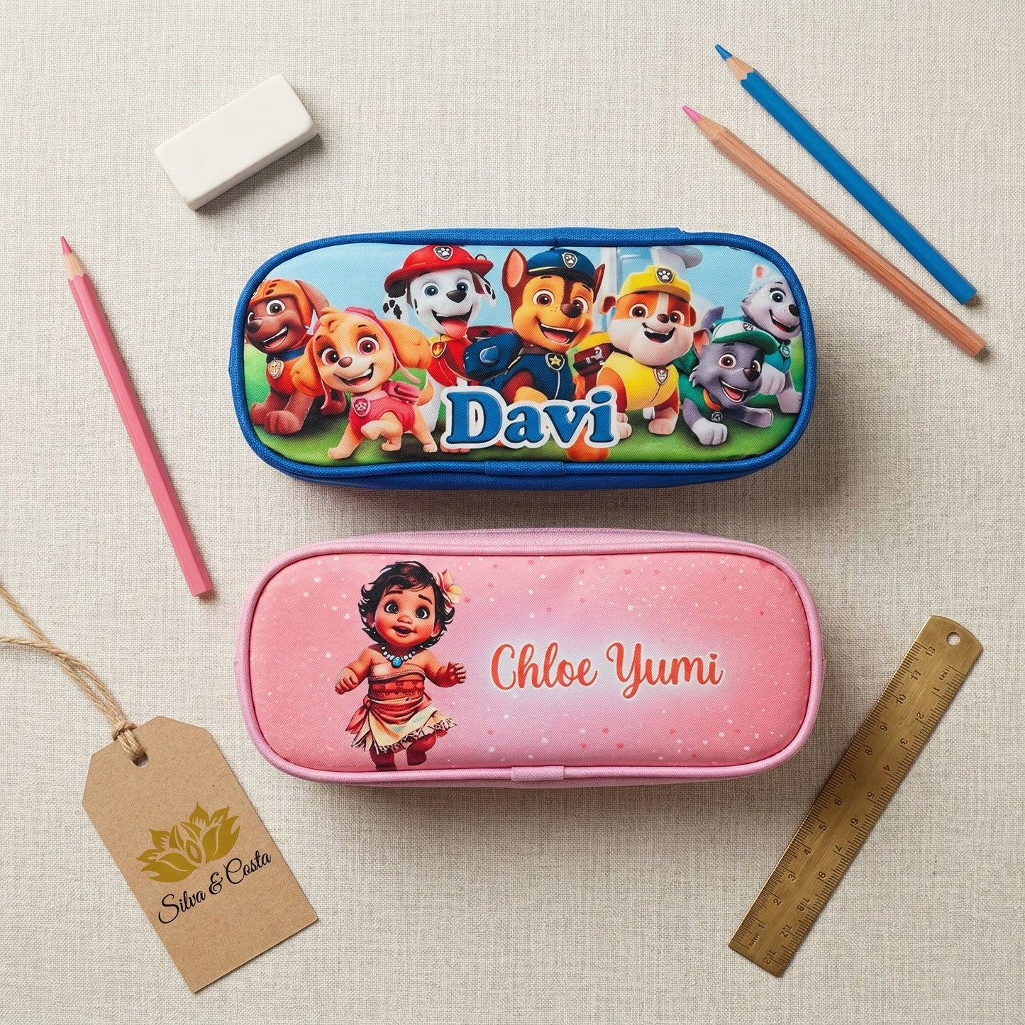Estojo Personalizado com Nome e 3 divisórias | Presente Escolar