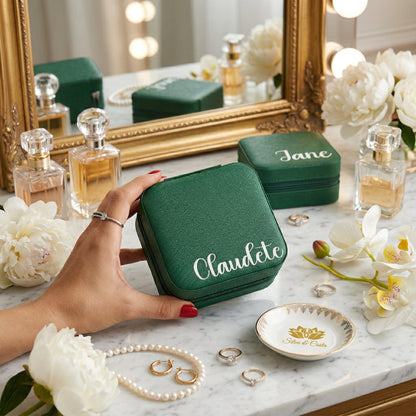 Porta-Joias Couro Personalizado c/ Nome | Lembrança 15 Anos Madrinhas