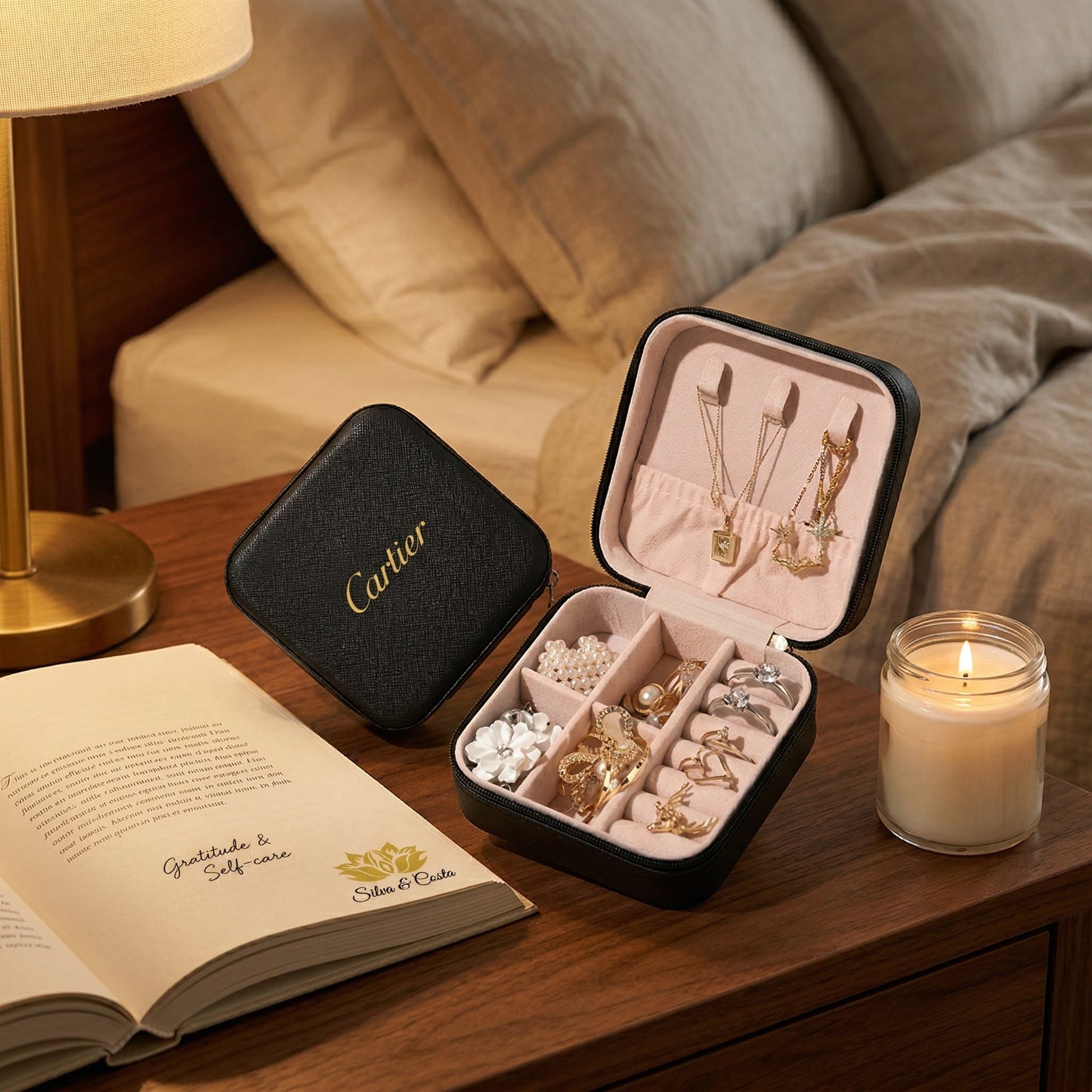 Porta-Joias Personalizado em Couro com Nome | Lembrança 15 Anos e Madrinhas