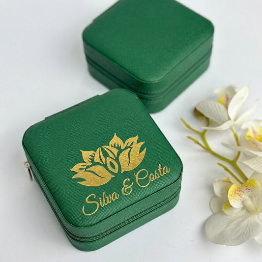 Porta-Joias Couro Personalizado c/ Nome | Lembrança 15 Anos Madrinhas