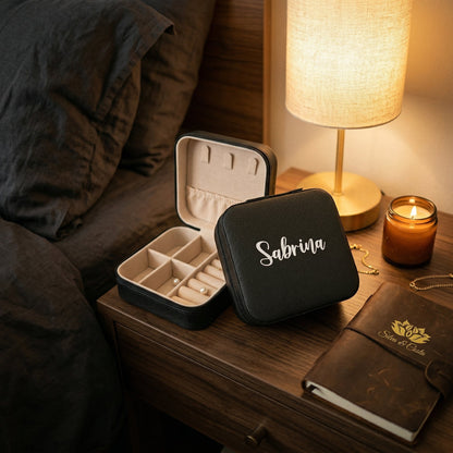 Porta-Joias Personalizado em Couro com Nome | Lembrança 15 Anos e Madrinhas