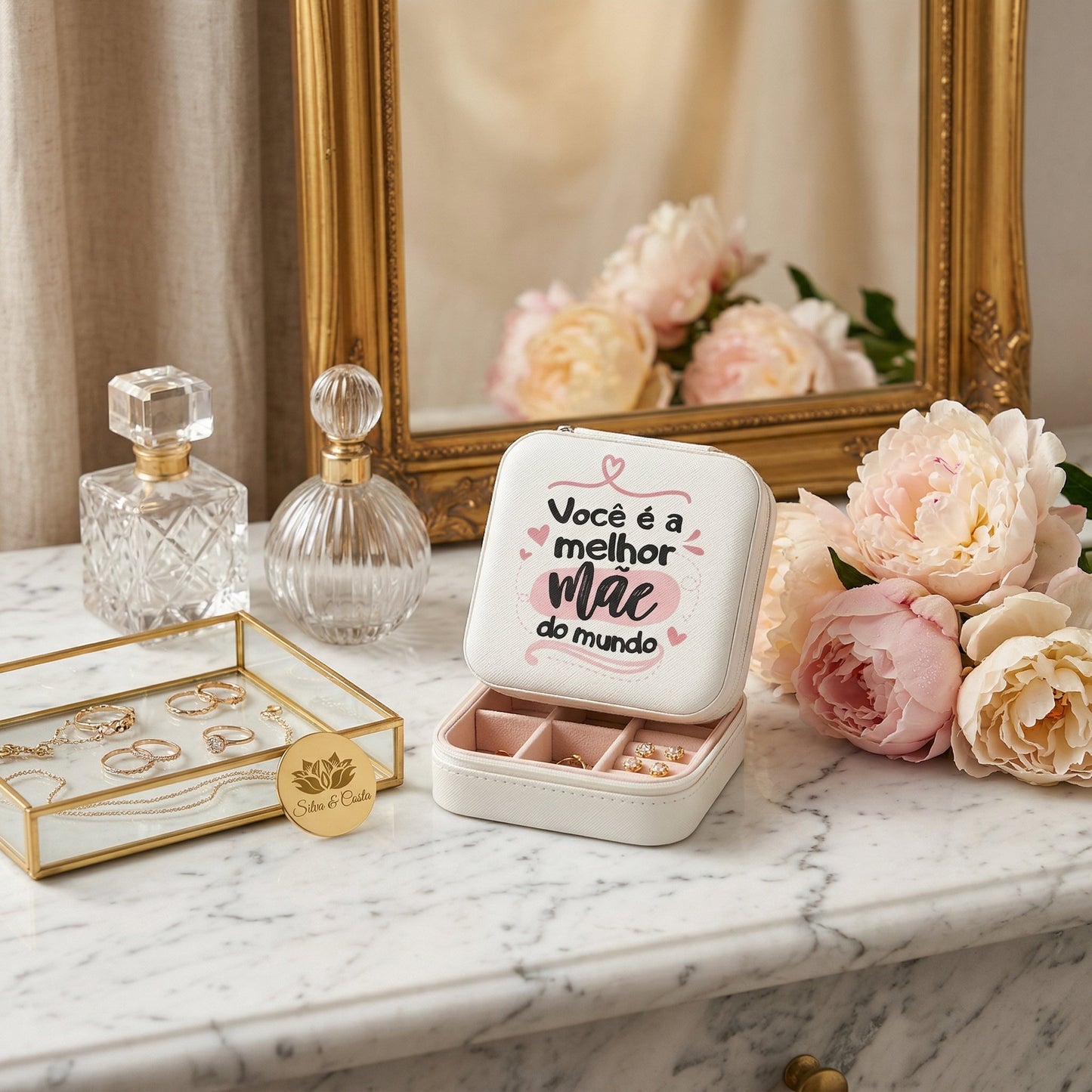 Porta-Joias Personalizado com Nome | Lembrança para Mães e Madrinhas