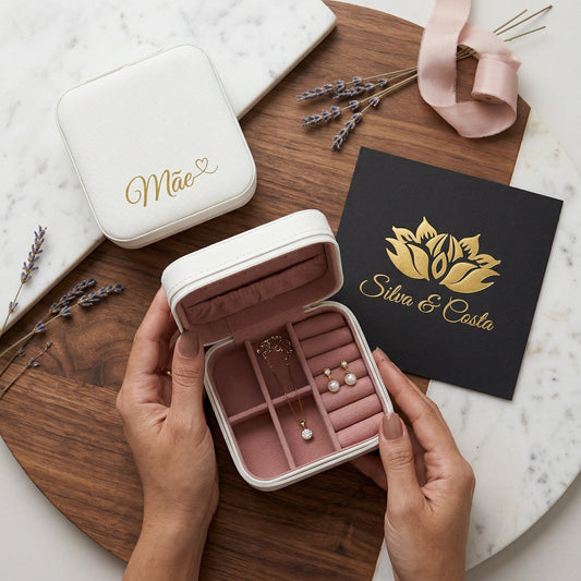 Porta-Joias Personalizado com Nome | Lembrança 15 Anos e Madrinhas