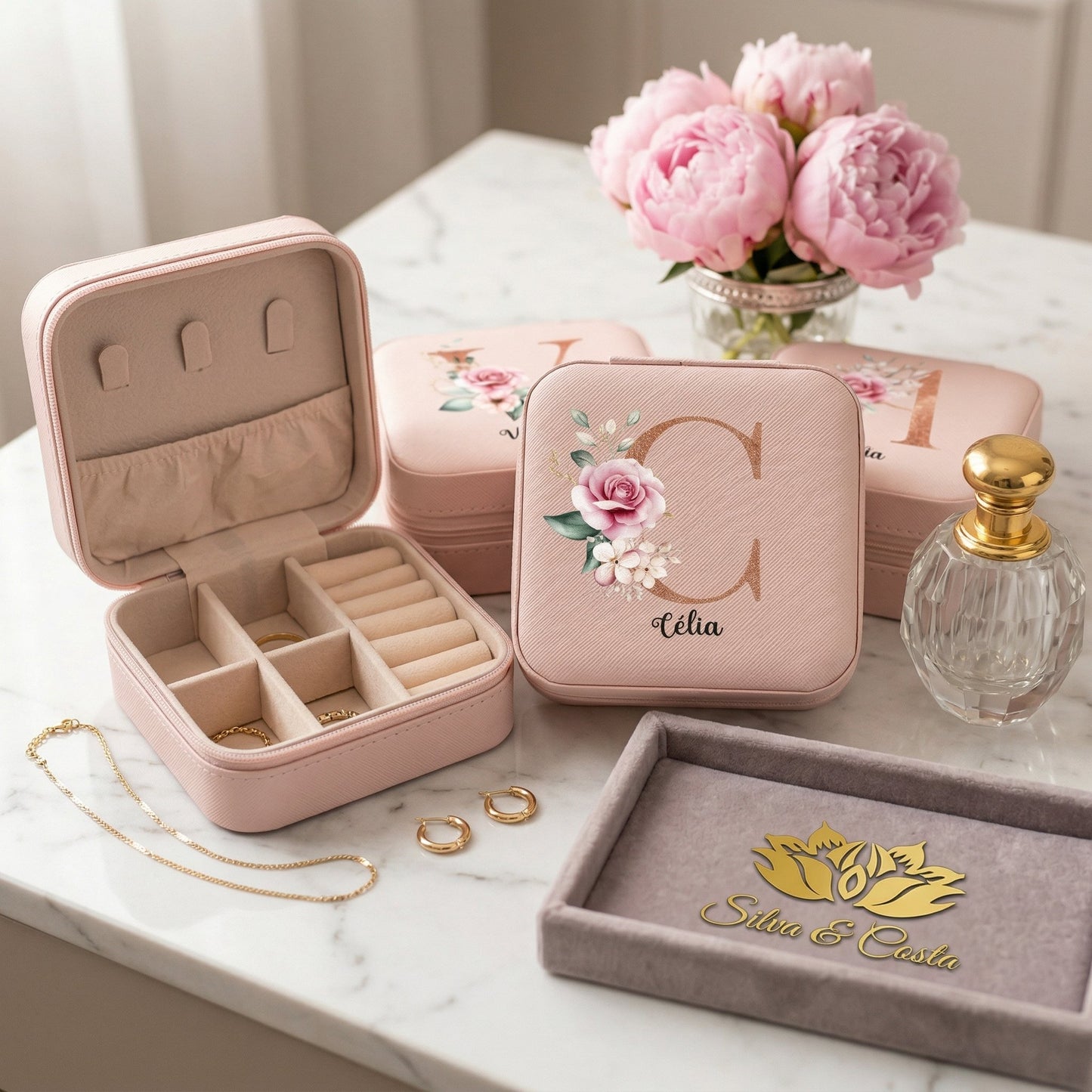 Porta-Joias Personalizado com Nome | Lembrança 15 Anos e Madrinhas