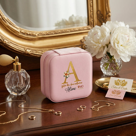 Porta-Joias Personalizado com Nome | Lembrança 15 Anos e Madrinhas