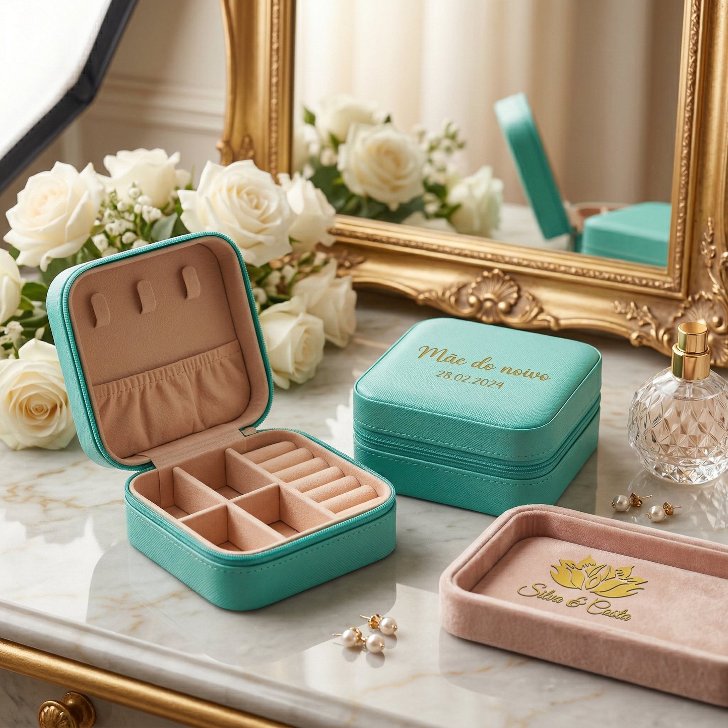 Porta-Joias Personalizado com Nome e Frase | Lembrança 15 Anos e Madrinhas