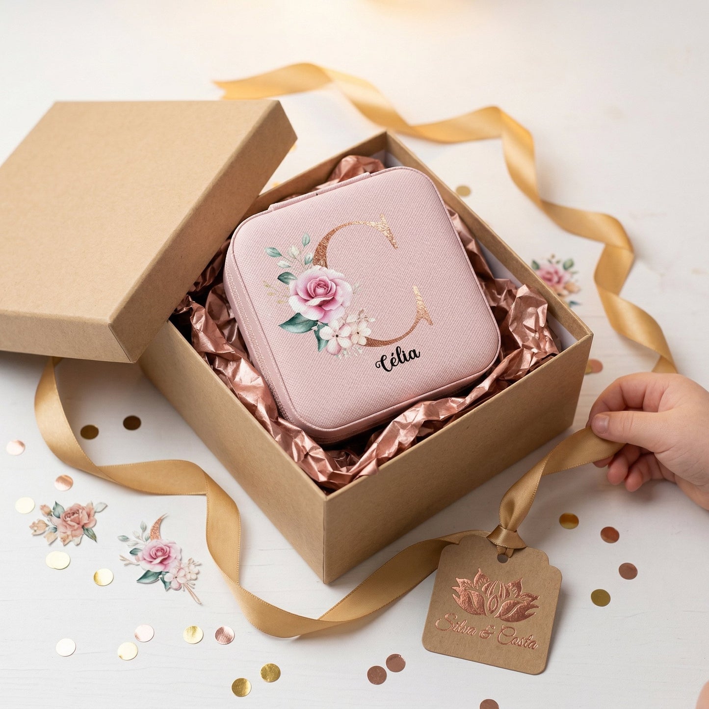 Porta-Joias Personalizado com Nome | Lembrança 15 Anos e Madrinhas